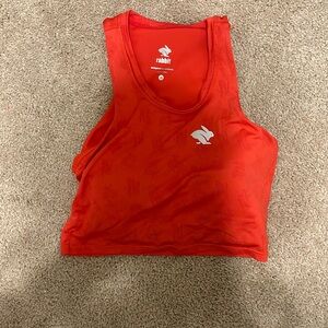 Red rabbit crop hop top size xs